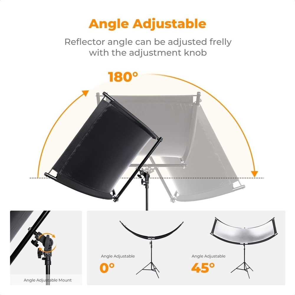 K&F Concept U Shape Reflector 4 in 1‎ 70x23.6in w 1.9m Stand - Picture 9 of 12